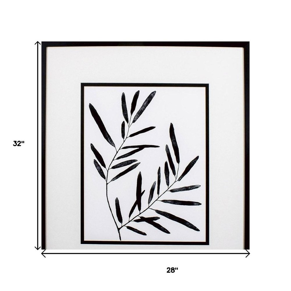 Set Of Two Leaf Imprint Black Framed Wall Art HomeRoots