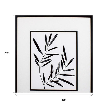 Set Of Two Leaf Imprint Black Framed Wall Art HomeRoots
