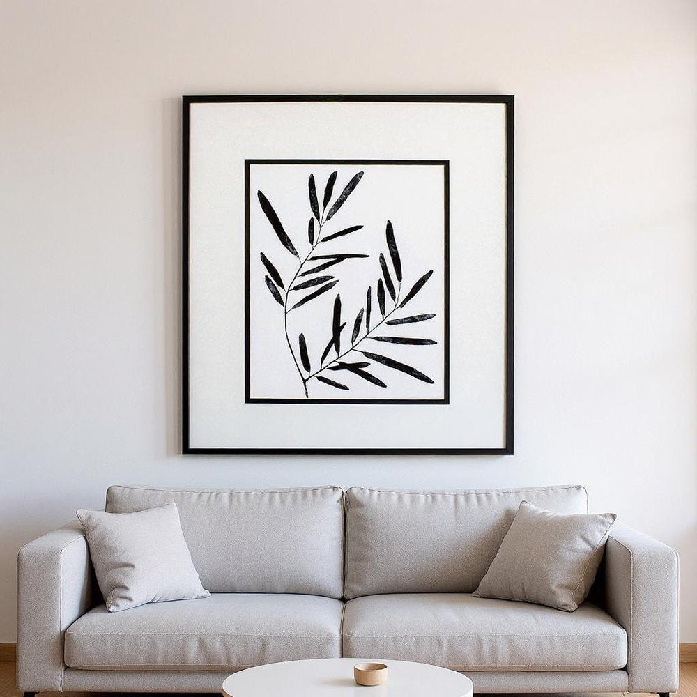 Set Of Two Leaf Imprint Black Framed Wall Art HomeRoots