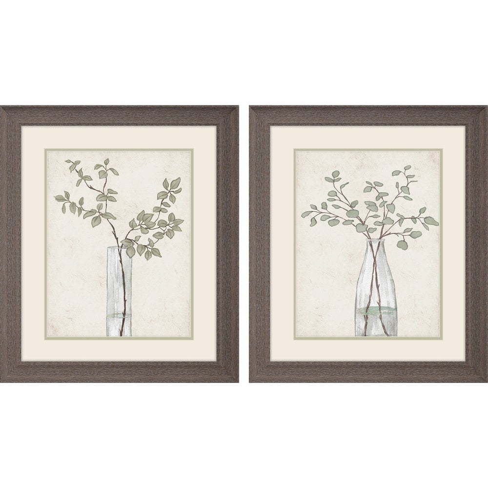 Set Of Two Serenity Leaves Brown Framed Wall Art HomeRoots