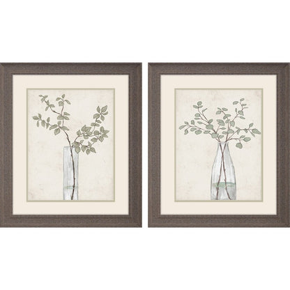 Set Of Two Serenity Leaves Brown Framed Wall Art HomeRoots