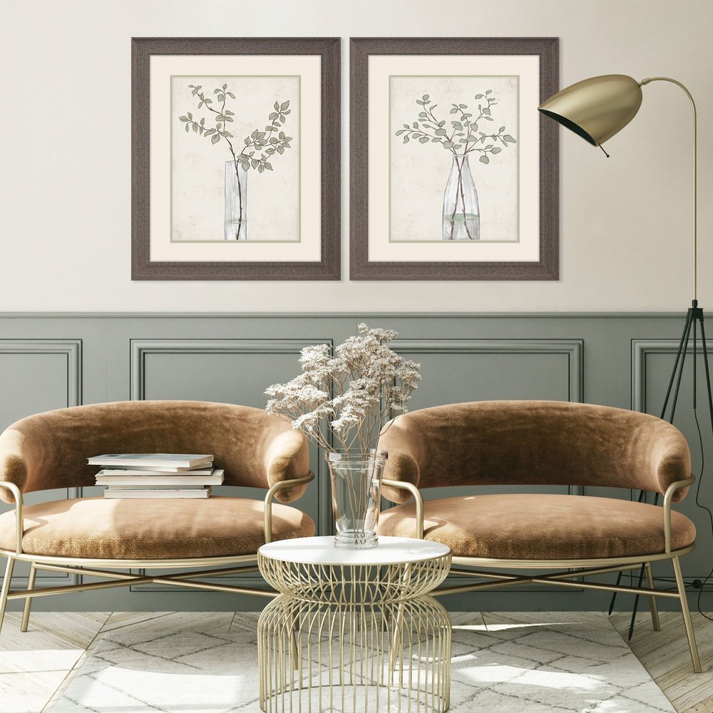 Set Of Two Serenity Leaves Brown Framed Wall Art HomeRoots