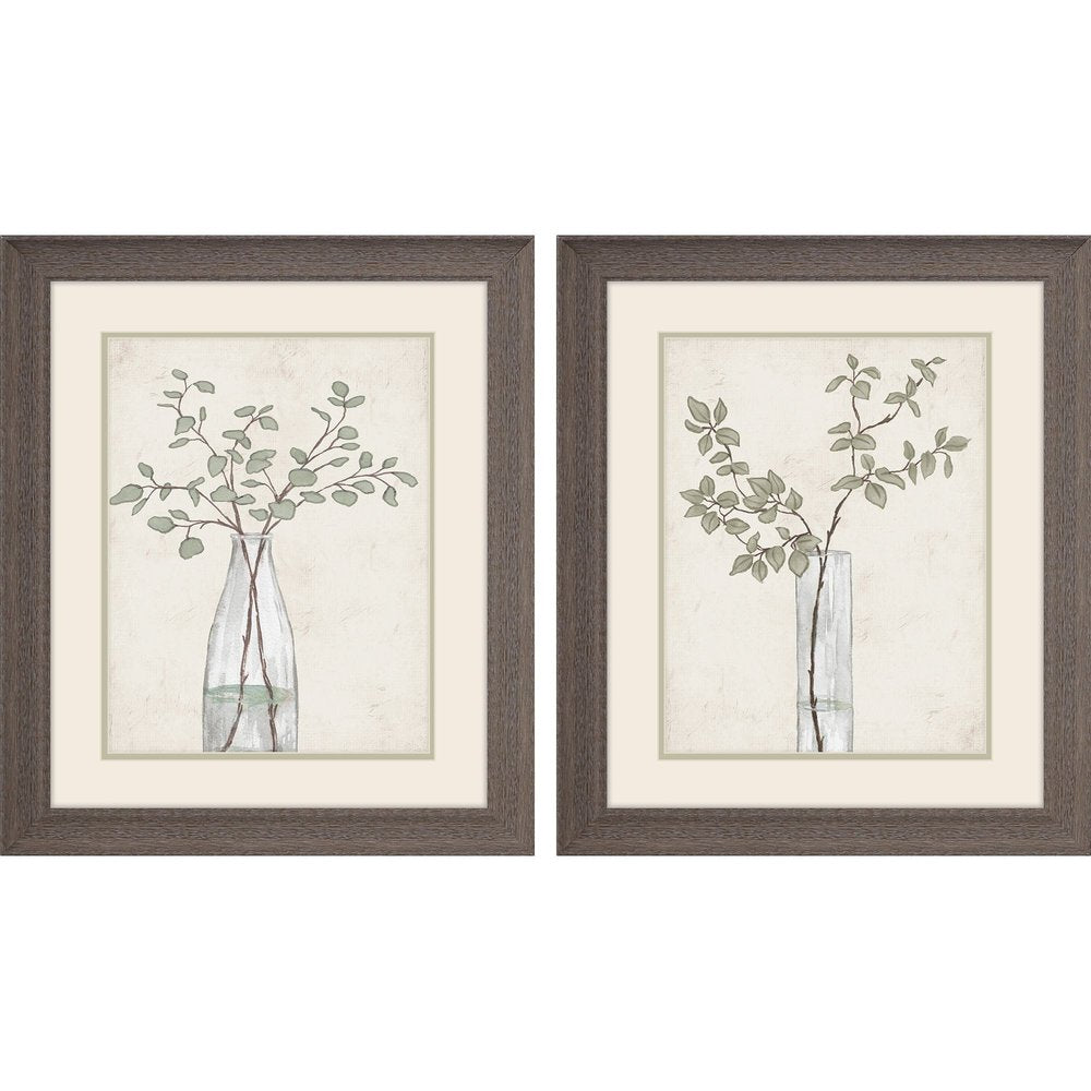 Set Of Two Serenity Leaves Brown Framed Wall Art HomeRoots
