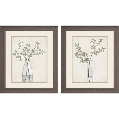Set Of Two Serenity Leaves Brown Framed Wall Art HomeRoots