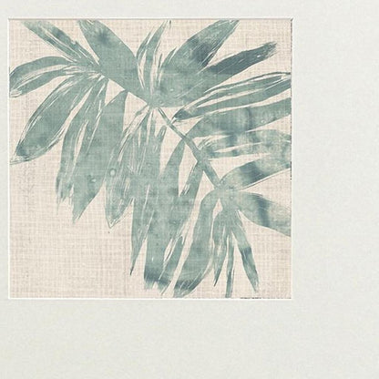 Set Of Two Burlap Ocean Palm I Distressed White Framed Wall Art HomeRoots
