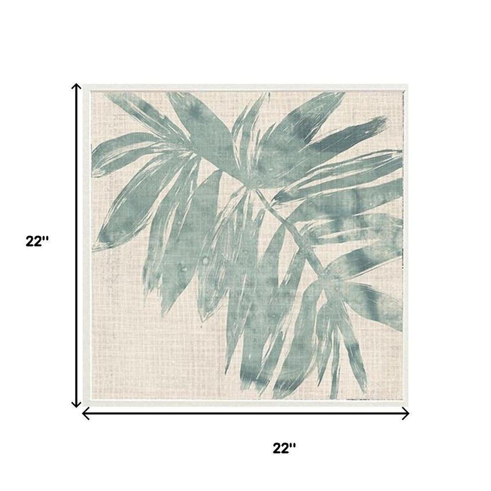 Set Of Two Burlap Ocean Palm I Distressed White Framed Wall Art HomeRoots
