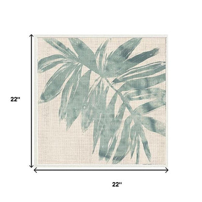 Set Of Two Burlap Ocean Palm I Distressed White Framed Wall Art HomeRoots