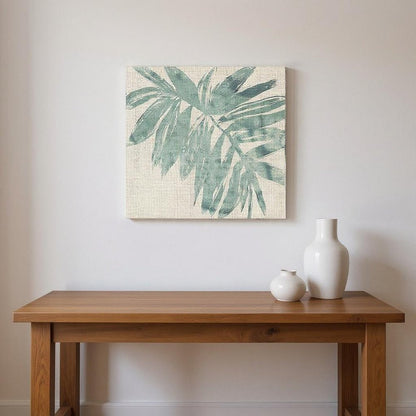 Set Of Two Burlap Ocean Palm I Distressed White Framed Wall Art HomeRoots