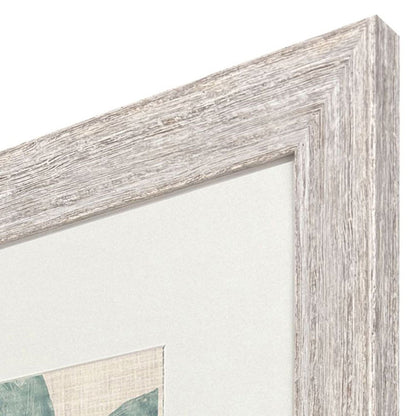 Set Of Two Burlap Ocean Palm II Distressed White Framed Wall Art HomeRoots