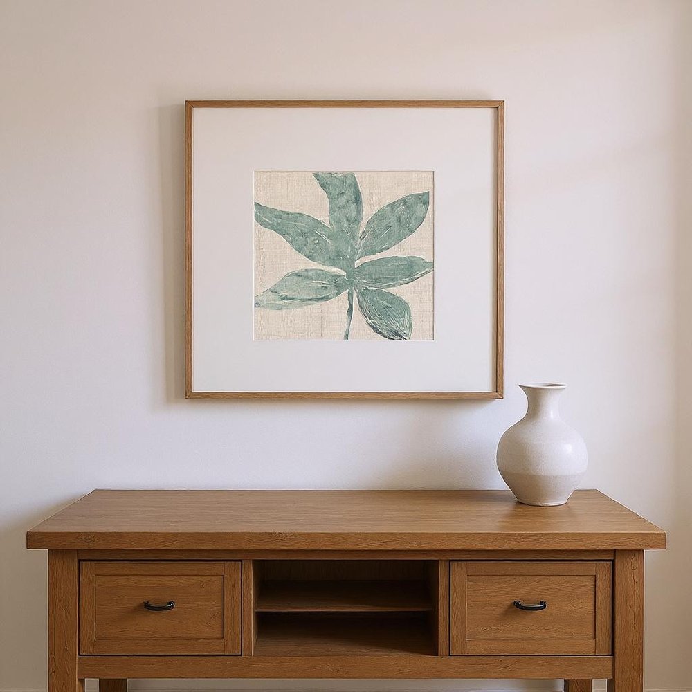 Set Of Two Burlap Ocean Palm II Distressed White Framed Wall Art HomeRoots