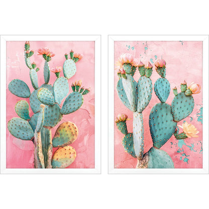 Set Of Two Blush Botanicals I Distressed White Framed Wall Art HomeRoots