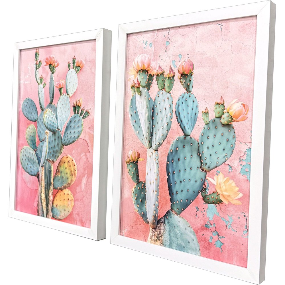 Set Of Two Blush Botanicals I Distressed White Framed Wall Art HomeRoots