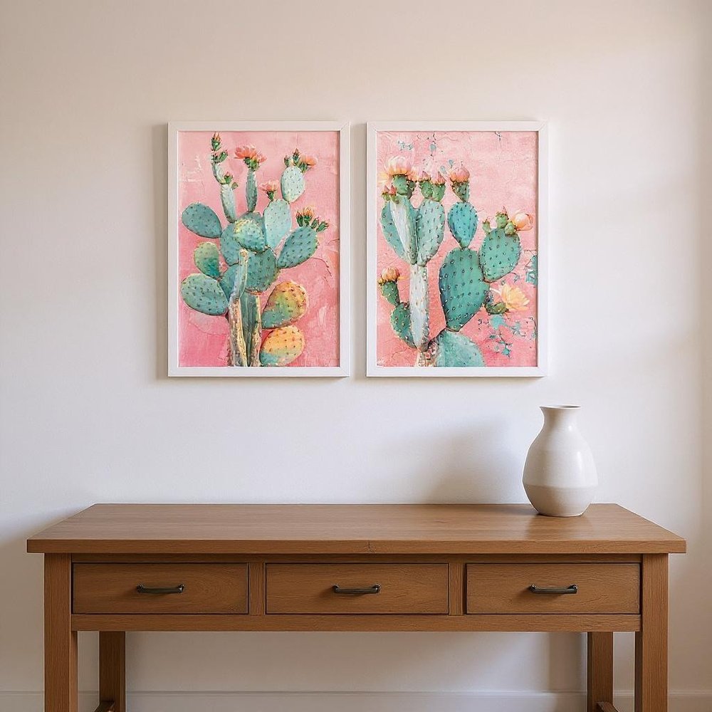 Set Of Two Blush Botanicals I Distressed White Framed Wall Art HomeRoots