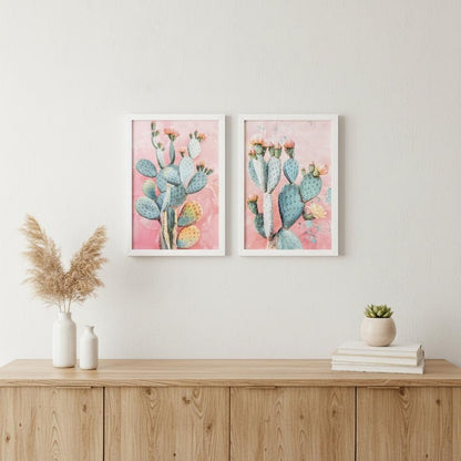 Set Of Two Blush Botanicals I Distressed White Framed Wall Art HomeRoots