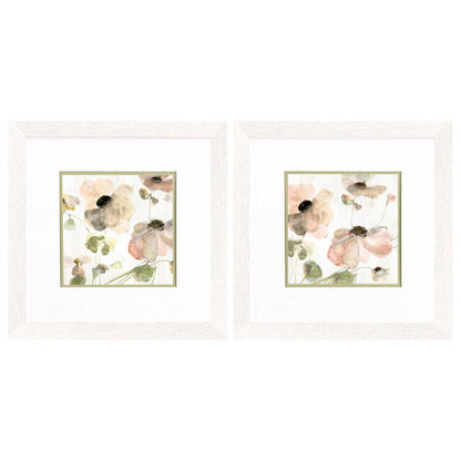 Set Of Two Soft Spring Pop Distressed White Framed Wall Art HomeRoots