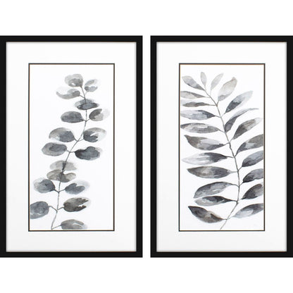 Set Of Two Nature Leaf Black Framed Wall Art