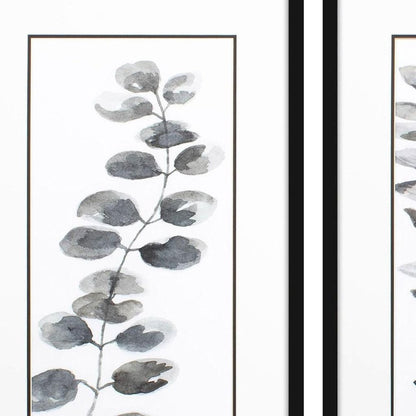 Set Of Two Nature Leaf Black Framed Wall Art