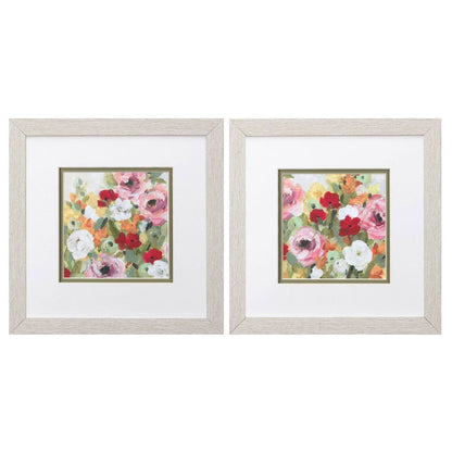 Set Of Two Leas Garden Distressed White Framed Wall Art