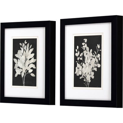 Set Of Two Misty Branches Black Framed Wall Art