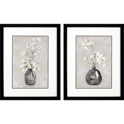 Set Of Two Cottage Spring Black Framed Wall Art