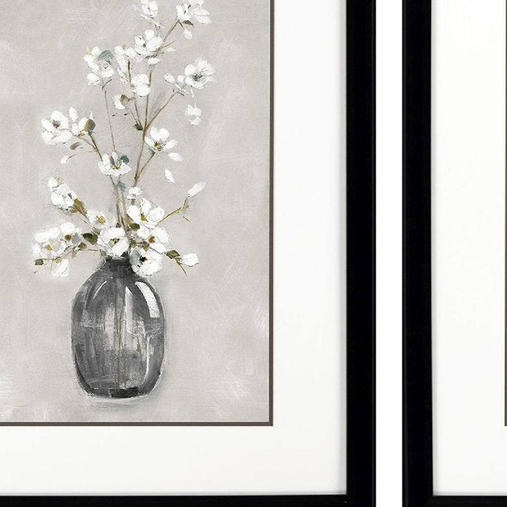Set Of Two Cottage Spring Black Framed Wall Art