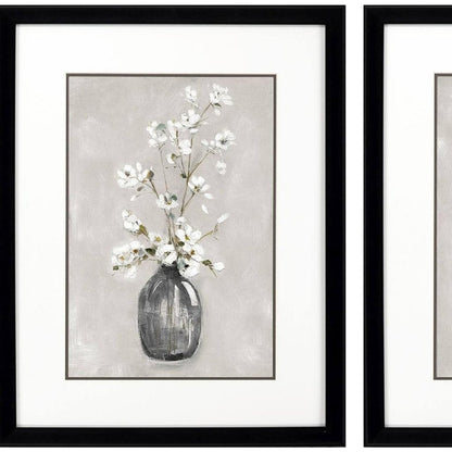 Set Of Two Cottage Spring Black Framed Wall Art