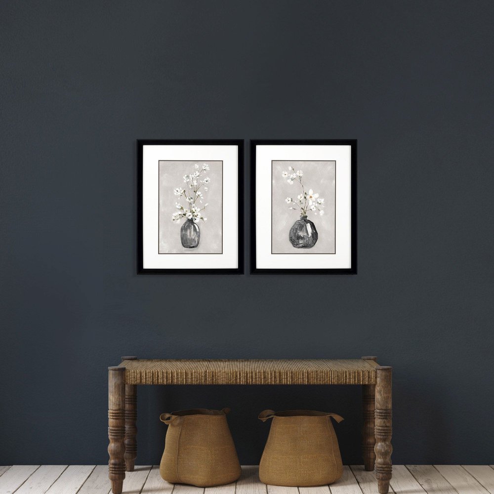 Set Of Two Cottage Spring Black Framed Wall Art