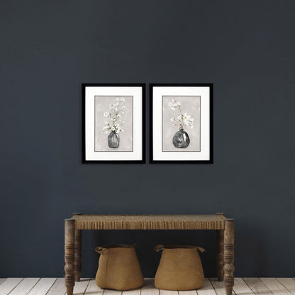 Set Of Two Cottage Spring Black Framed Wall Art