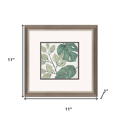 Set Of Two Green Botanical Silver Framed Wall Art