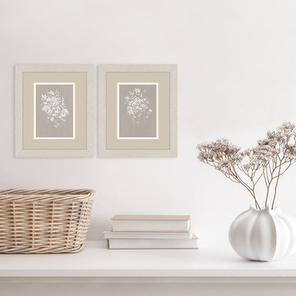 Set Of Two Delicate Botanicals Distressed White Framed Wall Art HomeRoots