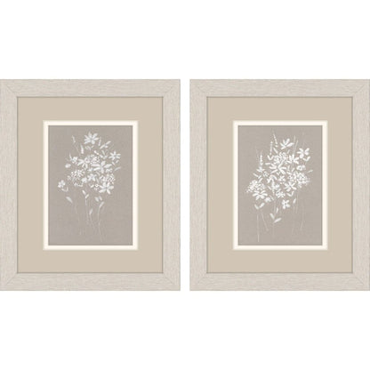 Set Of Two Delicate Botanicals Distressed White Framed Wall Art HomeRoots