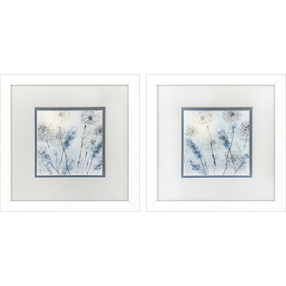 Set Of Two Soft Country Morning White Framed Wall Art