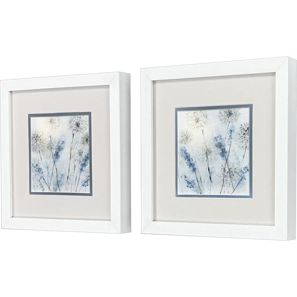 Set Of Two Soft Country Morning White Framed Wall Art