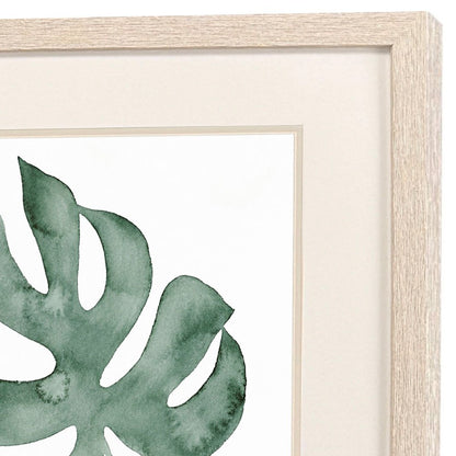 Set Of Two Plant Press Distressed White Framed Wall Art