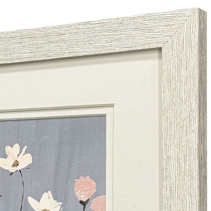 Set Of Two Garden Party Distressed White Framed Wall Art
