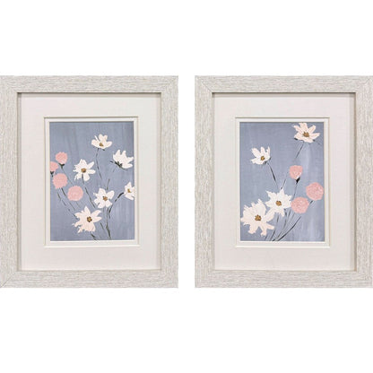 Set Of Two Garden Party Distressed White Framed Wall Art HomeRoots