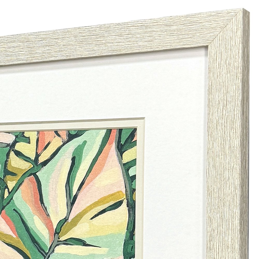 Set Of Two Candy Tropicals I Distressed White Framed Wall Art