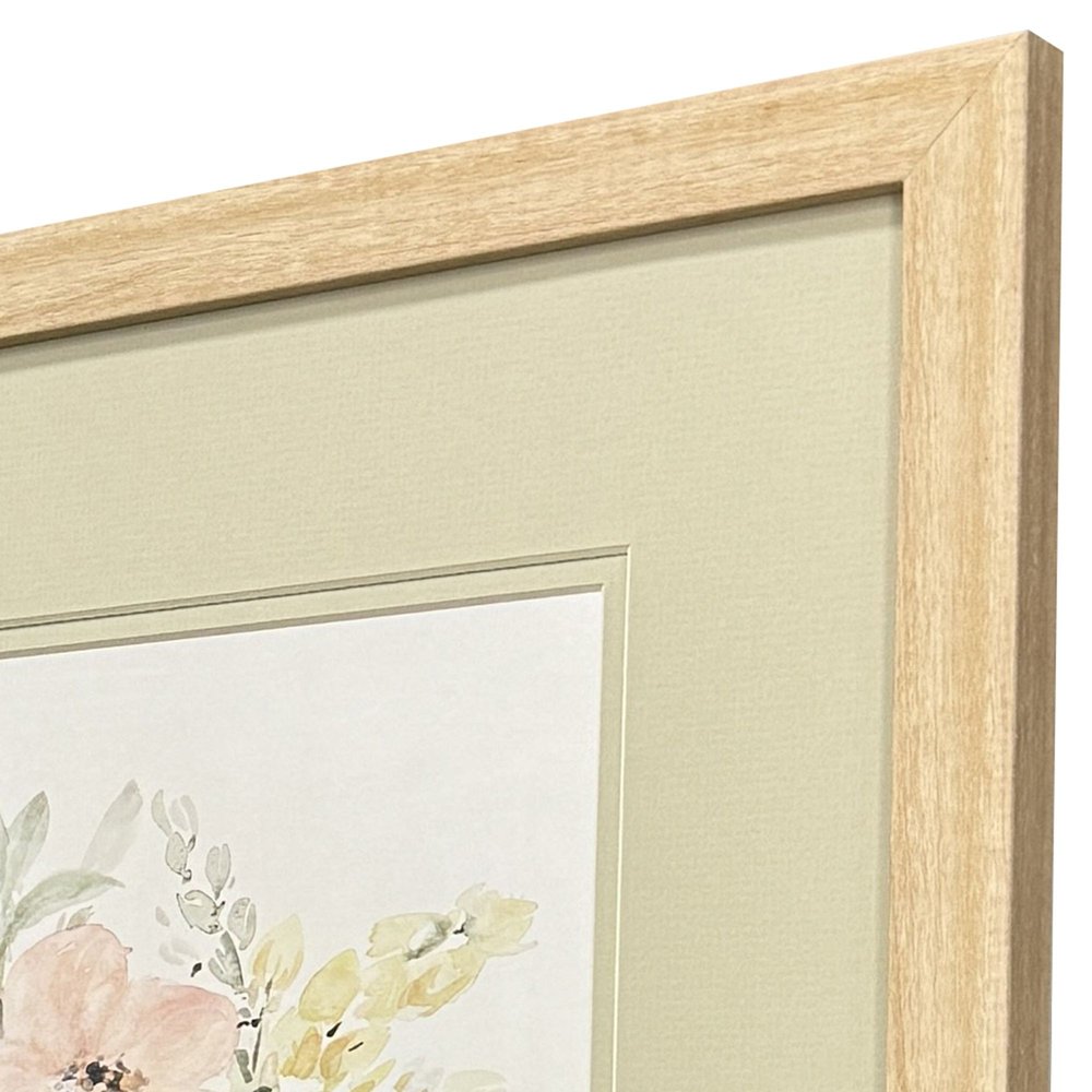Set Of Two Creamy Blooms Brown Framed Wall Art