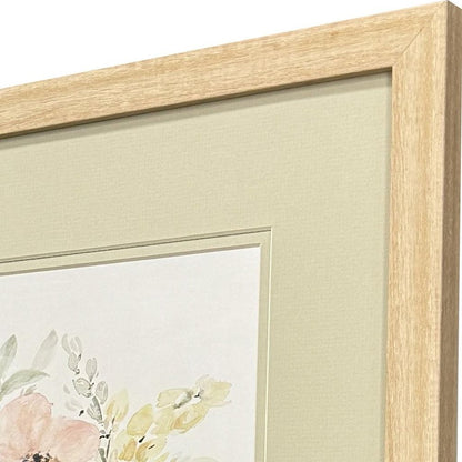 Set Of Two Creamy Blooms Brown Framed Wall Art
