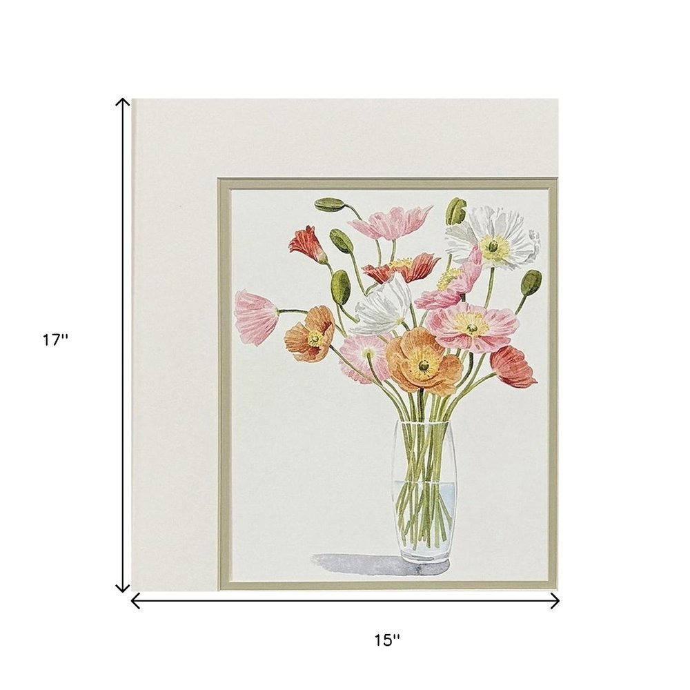 Set Of Two Wiry Poppies Brown Framed Wall Art