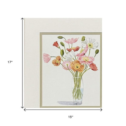Set Of Two Wiry Poppies Brown Framed Wall Art