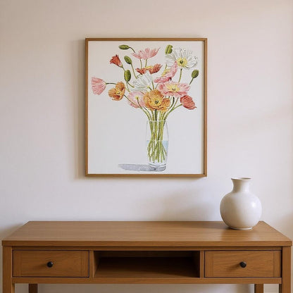 Set Of Two Wiry Poppies Brown Framed Wall Art HomeRoots