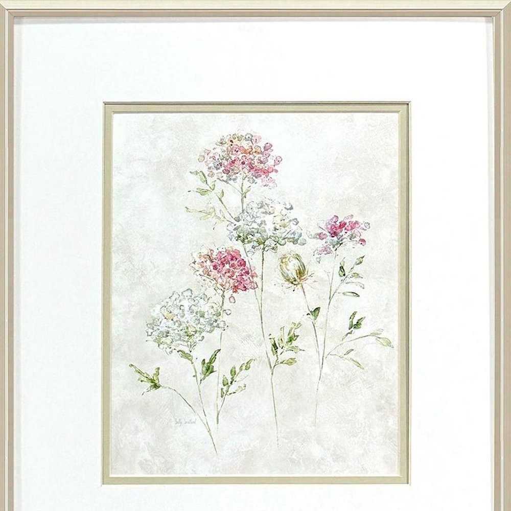 Set Of Two Soft Lace Gold Framed Wall Art