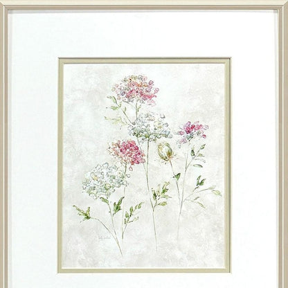 Set Of Two Soft Lace Gold Framed Wall Art
