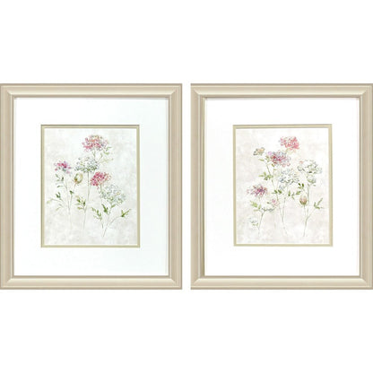 Set Of Two Soft Lace Gold Framed Wall Art