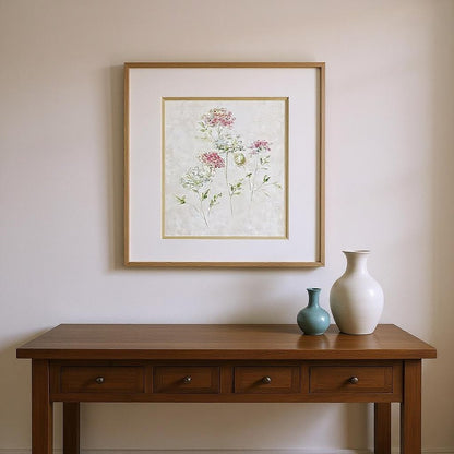 Set Of Two Soft Lace Gold Framed Wall Art