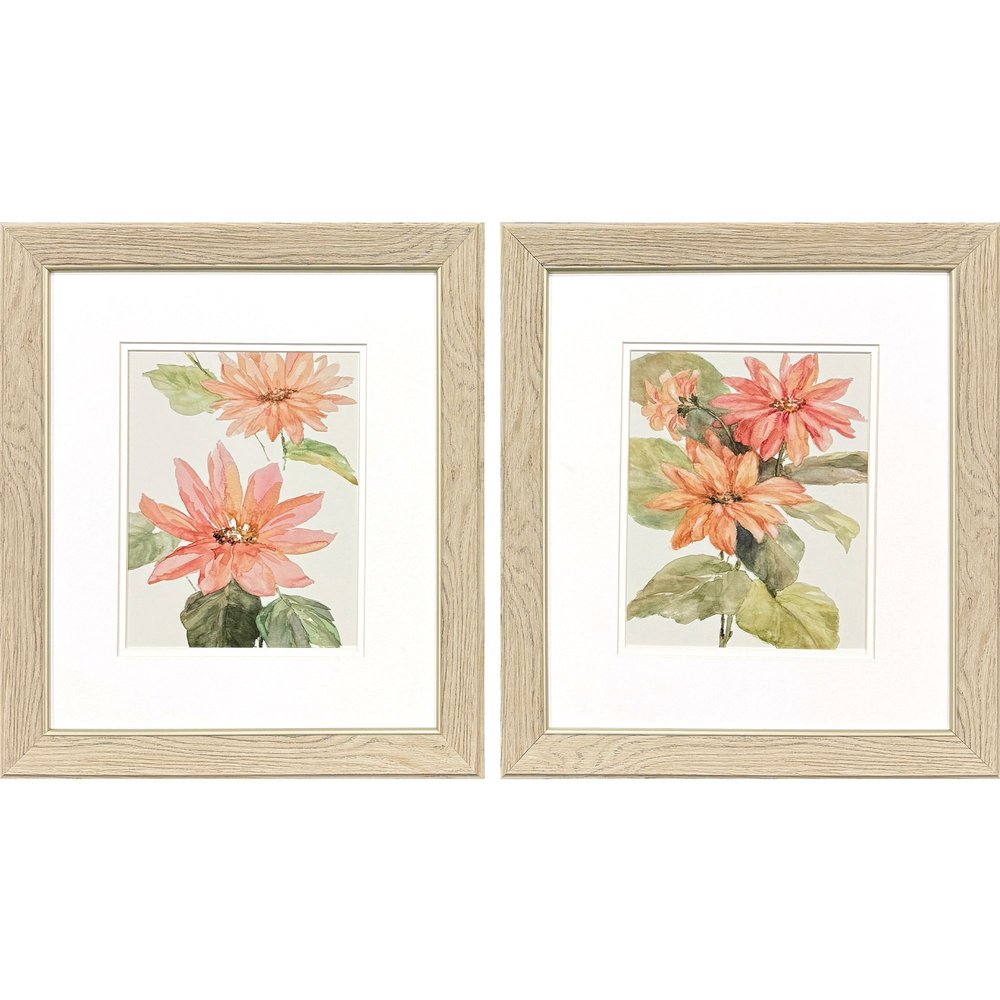 Set Of Two Just Peachy Brown Framed Wall Art