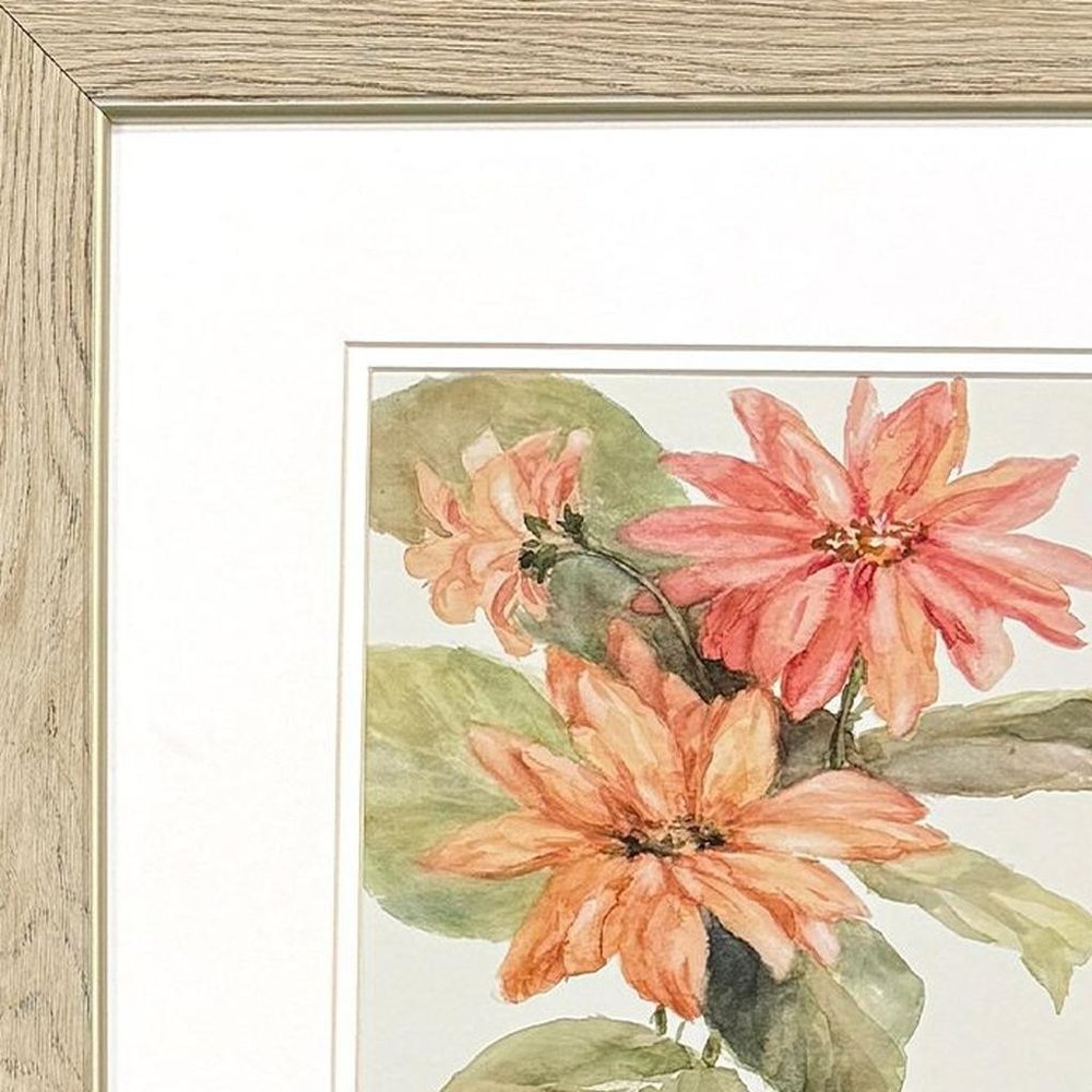 Set Of Two Just Peachy Brown Framed Wall Art