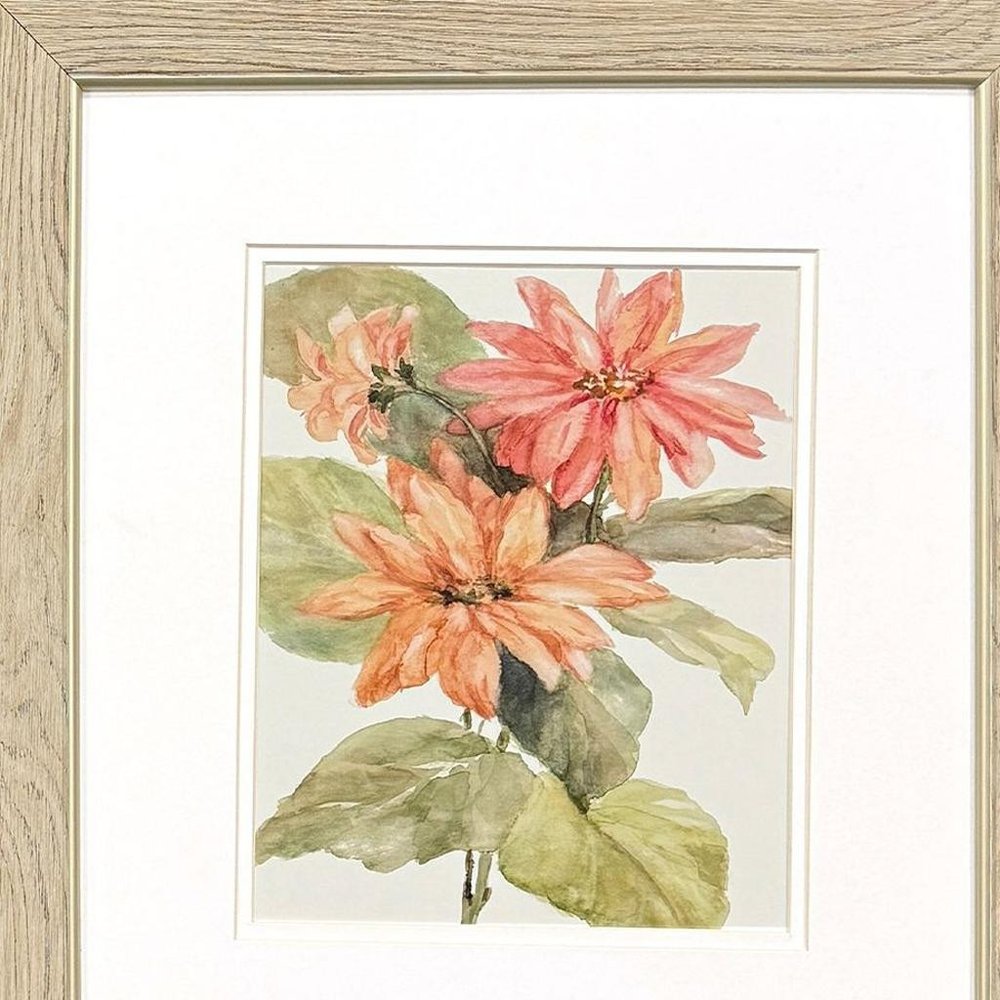 Set Of Two Just Peachy Brown Framed Wall Art
