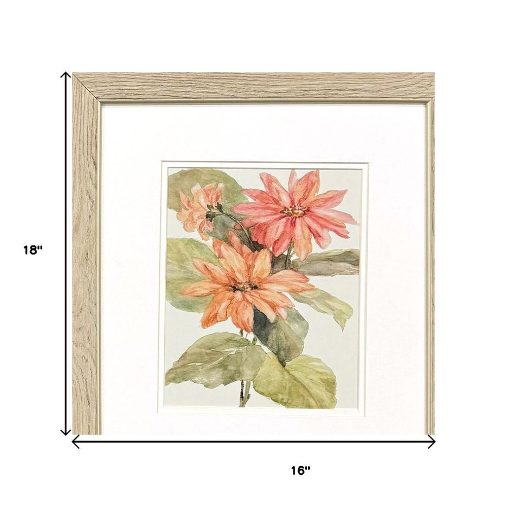 Set Of Two Just Peachy Brown Framed Wall Art